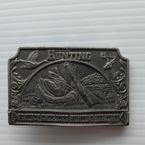 Vintage Petersen’s Hunting Protect America’s Hunting Heritage Belt Buckle  Metal 1976