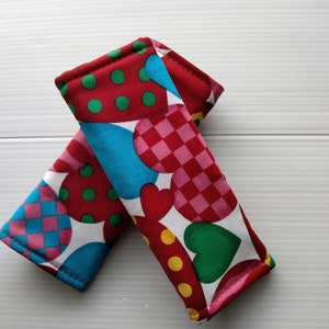 Luggage Handle Wrap Set of 2,Multicolored Heard Patchwork