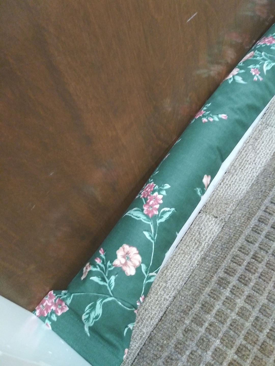 Door Draft Stopper/door Snake/draft Stopper/ Pink Floral Pattern on