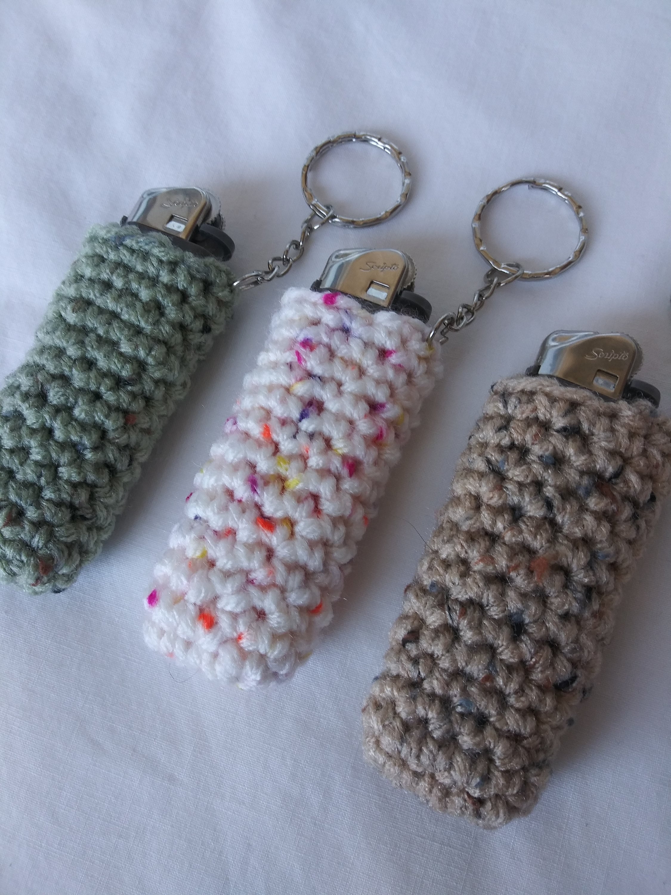 Set of 3 Lighter Cozy Holder Lighter Case Colorful Crochet Etsy UK
