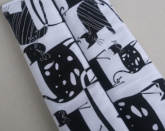 Seatbelt covers car 1 pair .Black  Cat patterned seat belt covers.