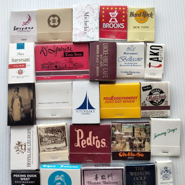 Vintage matchbooks and matchbox Set of 25 match books hotels bars casinos restaurants match covers souvenirs assortment