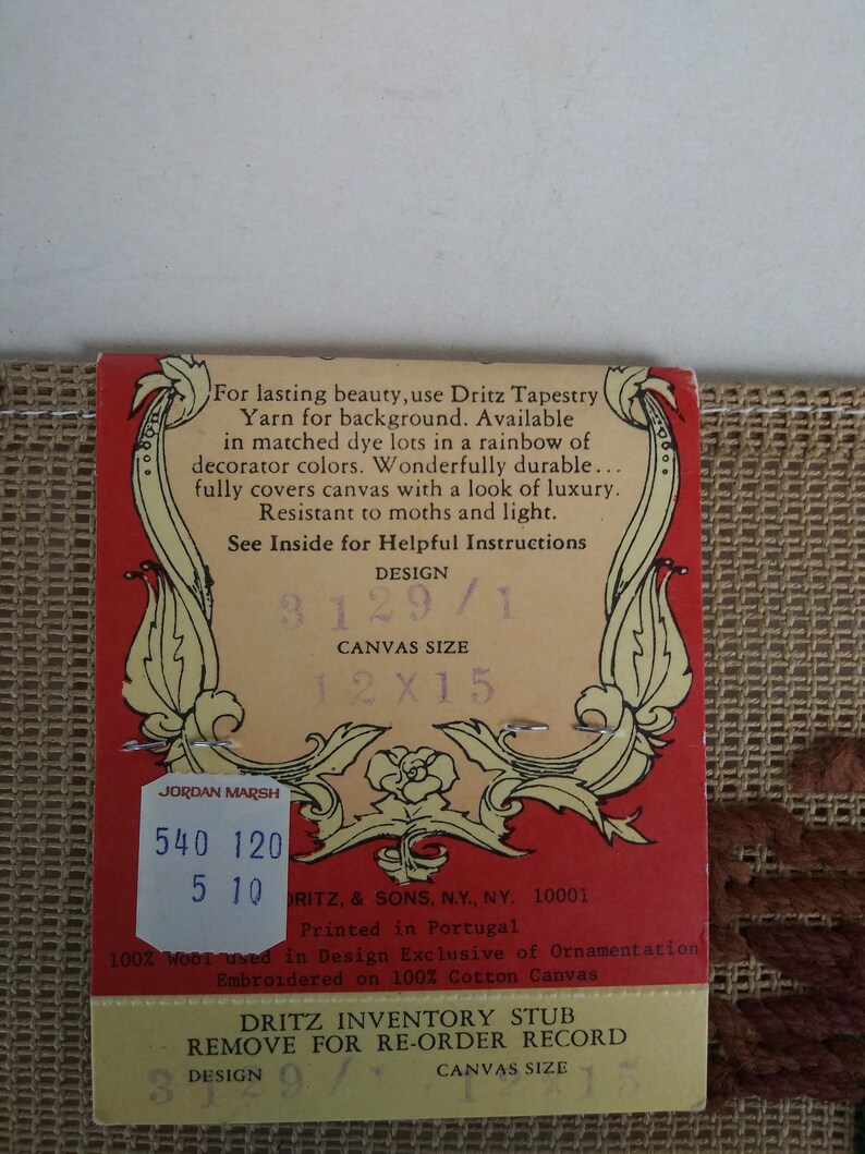 Vintage Dritz Luxury Needlepoint Daisies in a VaseScovill