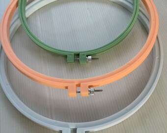 Set of  3 Plastic embroidery hoop  10" / 8"