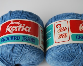 2 skeins Lanas Katia Crucaro jeans