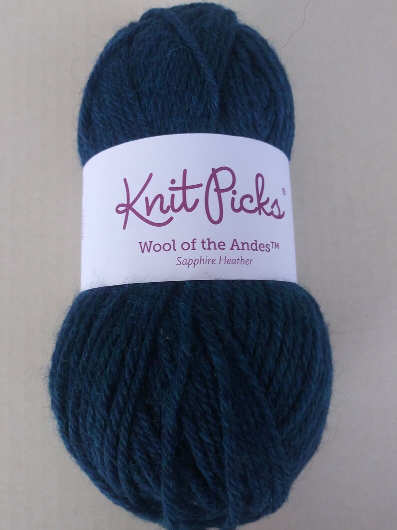 1 Ball Knit Picks Yarn Wool of the Andes/sapphire Heather Etsy