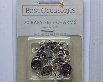 Baby Feet Charms: Silver Tone, 20 ct Favor Accents