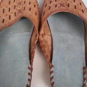 Slippers women, women leather slippers Vintage handmade slippers image 3