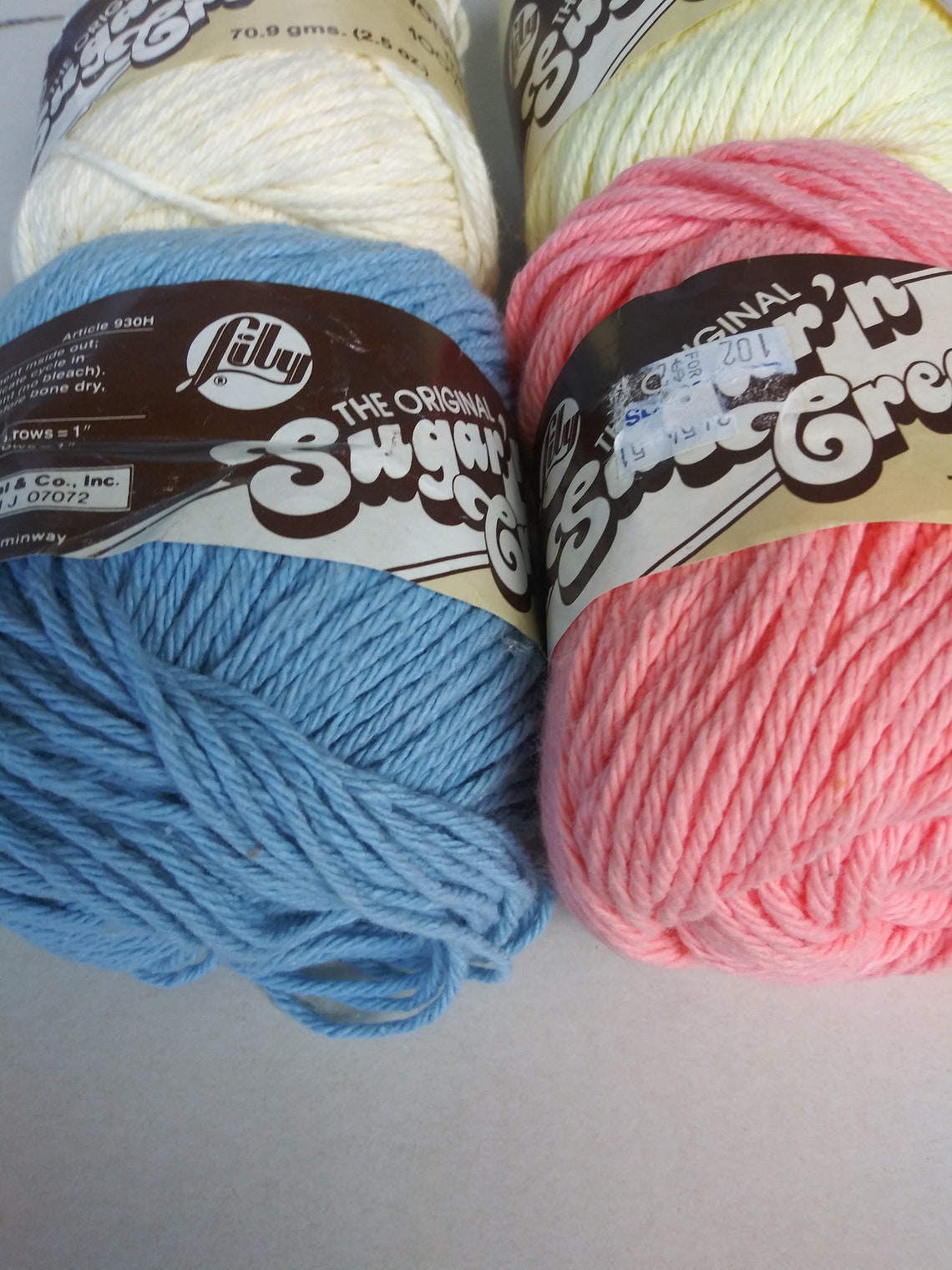 4 Skeins Lily Sugar'n Cream Cotton Yarn Colors Etsy