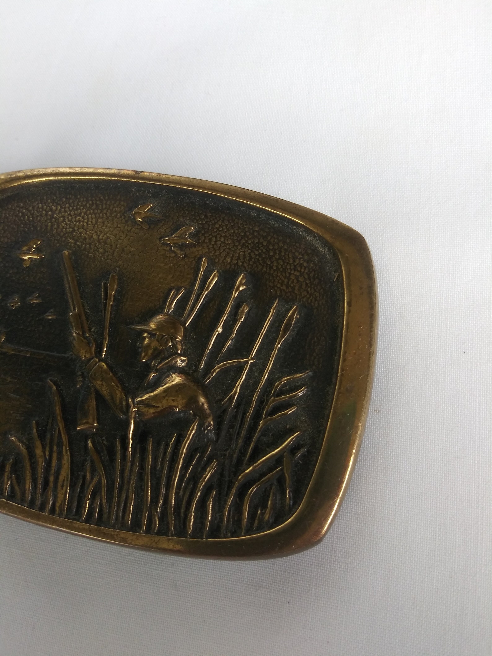 Vintage Solid Brass Hunter Duck Belt Buckle Metal Etsy Polska