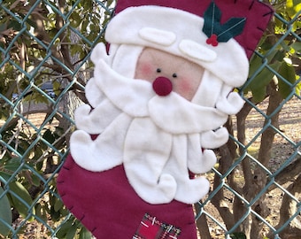 Vintage Felt  Christmas Stocking Santa