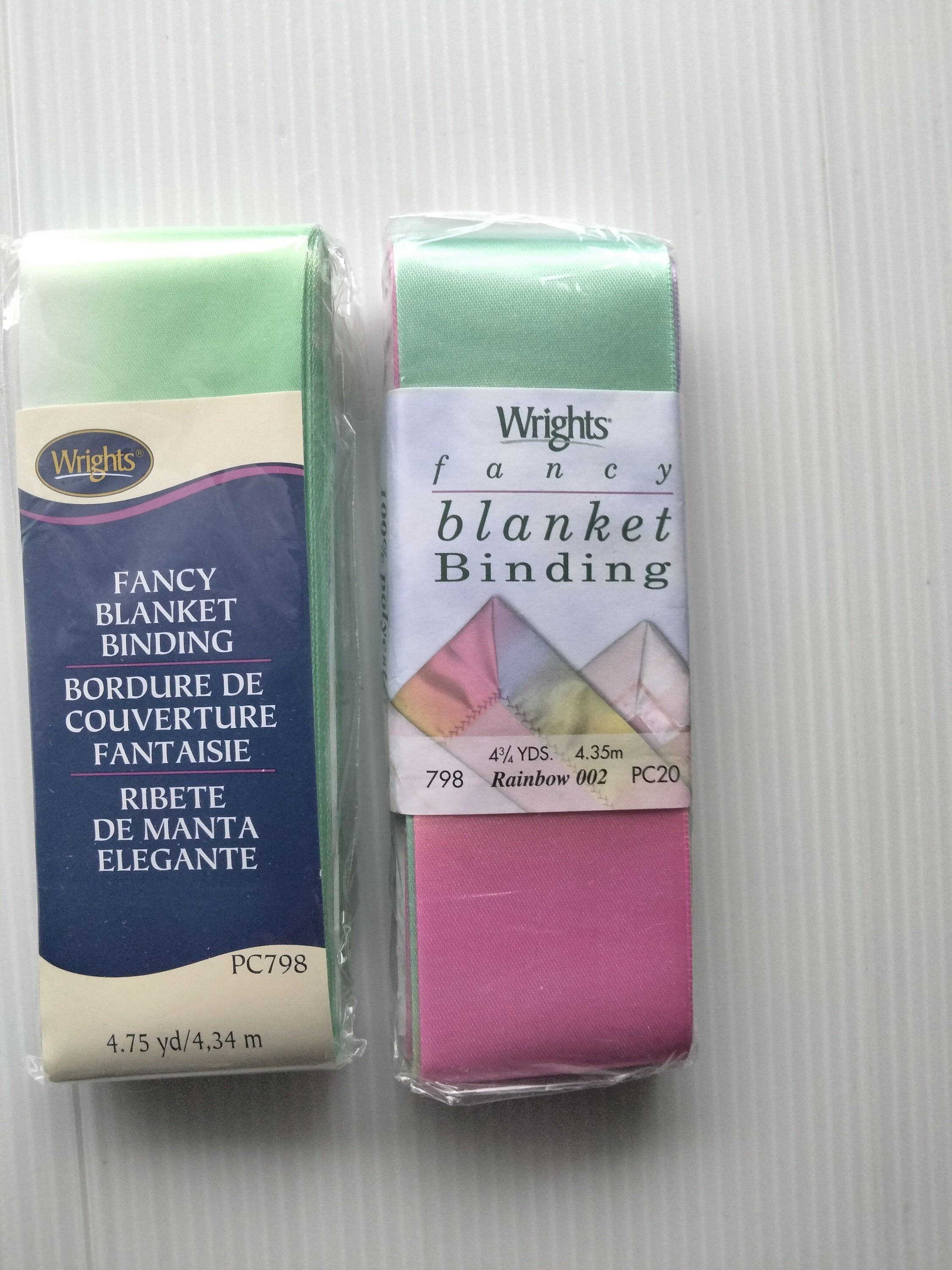 Wrights Blanket Binding, Rainbow, 2 Non Bias Satin Printed Blanket Binding  For Sewing And Crafts, 4.75 Yards, 1 Each 