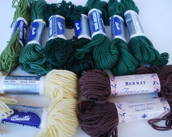 Vintage Tapestry Wool Skeins: Bernat Tournau Imported Wool Lot