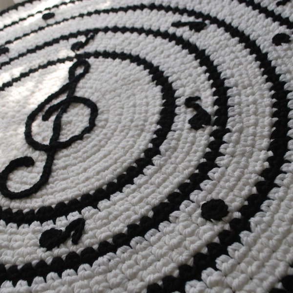 Music handmade circle rug