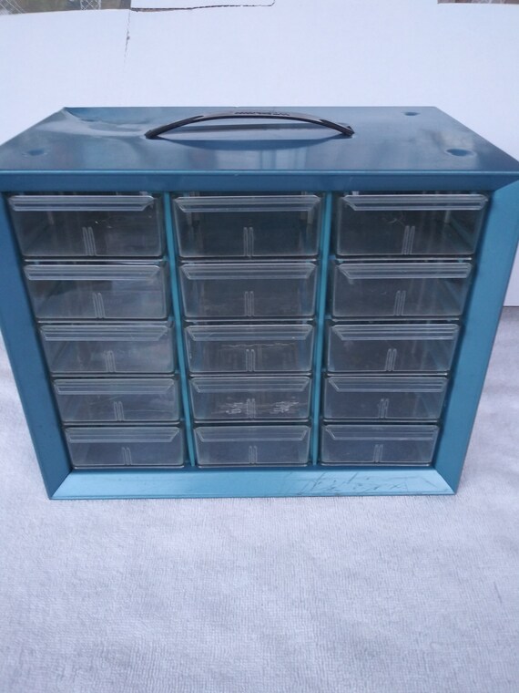 Shelving & Storage Business & Industrial Vintage 24 Drawer Blue Metal