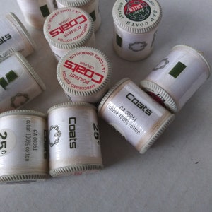 Vintage 11  Spools J & P Coats Boilfast   Mercerised Cotton Sewing Thread /White