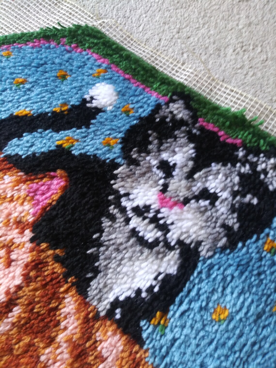 Cat Latch Hook Rug Etsy
