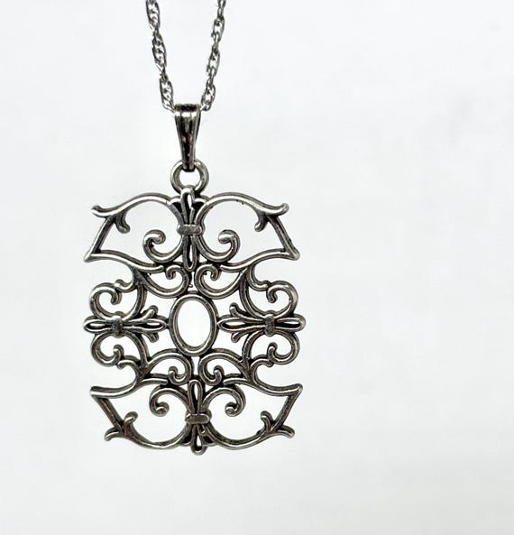 James Craig Sterling Silver Scrollwork Pendant Ne… - image 7