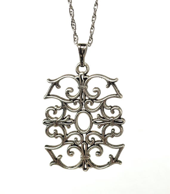 James Craig Sterling Silver Scrollwork Pendant Ne… - image 2