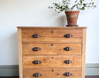 Antique 1800s Solid Pine Dresser – Primitive Farmhouse Chest: SOLD Do Not Purchase Archived Piece Only