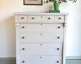 Antique Empire Style Dresser l 7 Drawer Chest of Drawers l Solid Wood l Brass Knobs l Early 1900s l SOLD Do Not Purchase Archived Piece Only