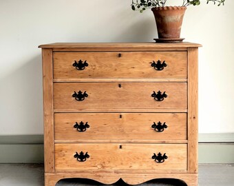 Antique Pine Dresser • Hand-Cut Dovetail Drawers • Primitive Cottage Chest: SOLD Please DO NOT Purchase, Archived Piece Only