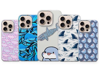 Coque de portable ailerons de requin, animal océan, coque pour iPhone 17, 16Pro, 15, 14, 13, 12, Samsung S25, S24, S23, S22, A16, A56, Pixel 10Pro, 9Pro