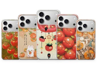 Coque en gel TPU végétarienne Tomates rouges pour iPhone 17, 16Pro, 15, 14, 13, Samsung S25, S24, S23, S22, A16, A56, Pixel 10Pro