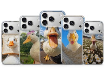 Coque de portable canard meme pour iPhone 17, 16Pro, 15, 14, 13, Samsung S25, S24, S23, S22, A16, A56, Pixel 10Pro
