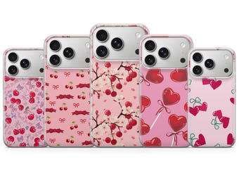 Coque Saint-Valentin Coquette pour iPhone 17, 16Pro, 15, 14, 13, Samsung S25, S24, S23, S22, A16, A56, Pixel 10Pro