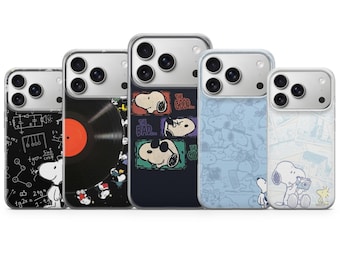 Coque minimaliste Snoopy pour iPhone 17, 16Pro, 15, 14, 13, Samsung S25, S24, S23, S22, A16, A56, Pixel 10Pro
