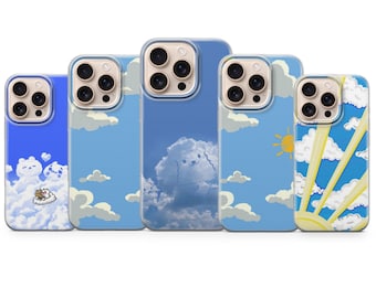 Coque Clouds pour iPhone 17, 16Pro, 15, 14, 13, 12, Samsung S25, S24, S23, S22, A16, A56, Pixel 10Pro, 9Pro
