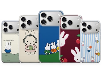 Kawaii Miffy Phone Case Cute Bunny Cartoon Cover for iPhone 17, 16Pro, 15, 14, 13, 12, Samsung S25, S24, S23, S22, A16, A56, Pixel 10Pro, 9