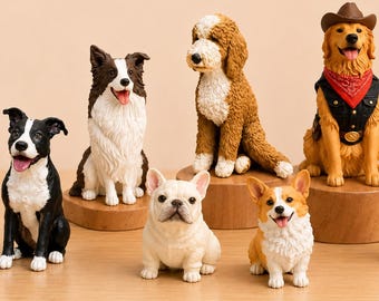 Dog Lover Gift, Custom Dog Figurine from Photo, Personalized Pet Statue for Dog Mom, Unique Dog Dad Gift