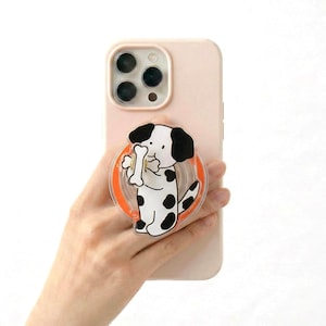 Dalmatian Phone Grip Magsafe Popsocket Kindle Holder, Fidget with Spinning Bone, Phone Accessories Gifts for Dog Mom, Mother's Day Gift