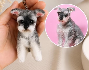 Custom Dog Memorial Keychain, Personalized Pet Loss Keepsake Figurine From Photo, Handmade Pipe Cleaner Dog Replica