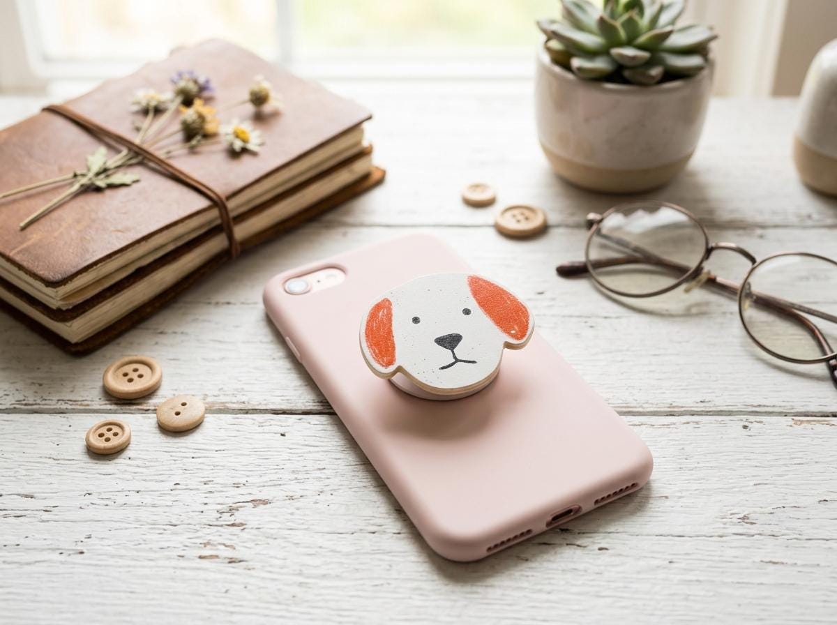 Cartoon Dog Phone Grip, Adhesive Popsocket, Cute Phone Accessories - Etsy