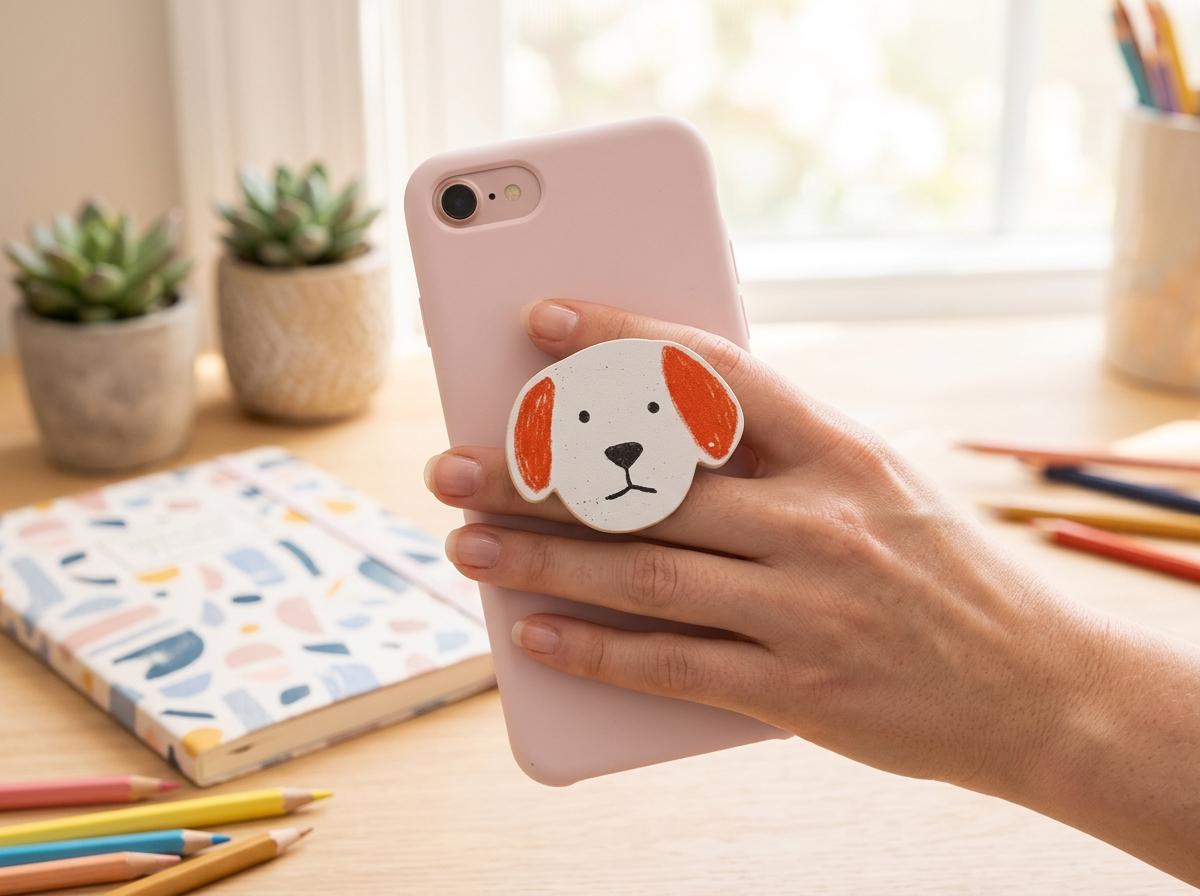 Cartoon Dog Phone Grip, Adhesive Popsocket, Cute Phone Accessories - Etsy