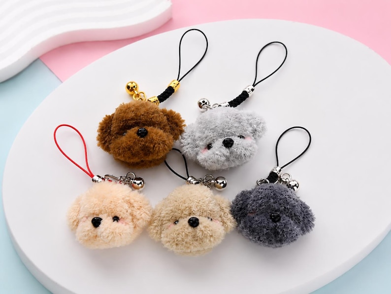 Red Poodle Charm, Mini Apricot Poodle Keychain, Handmade Pipe Cleaner ...