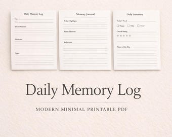 Utskrivbar babyminneslogg – Modern minimalistisk milstolparjournal (PDF-nedladdning)