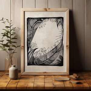 Nature-scape Abstract Wall Art, Bold Black and White Minimalist Print