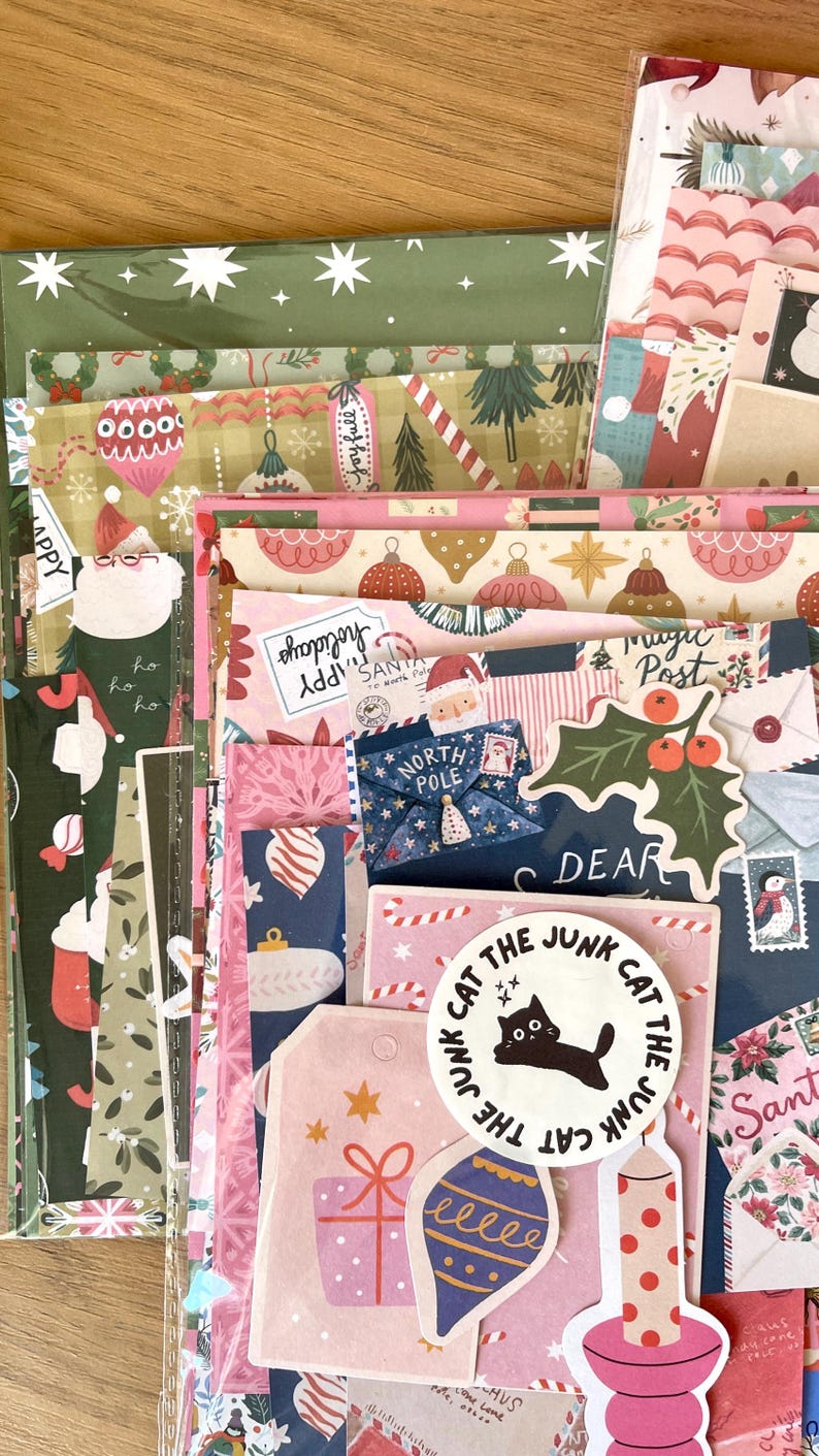 Journal With Paper Christmas Mystery Junk Journal Kit With Paper, Stickers and Ephemera ...