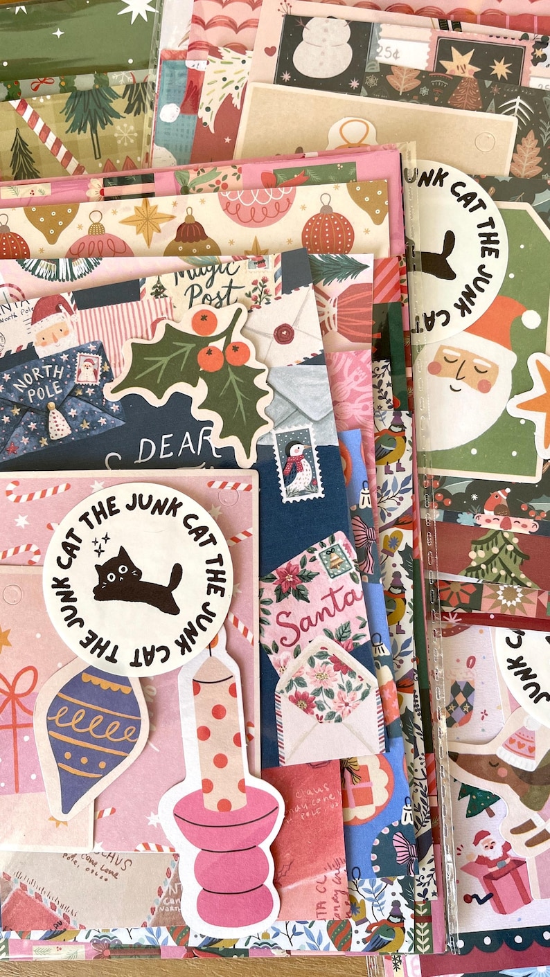 Journal With Paper Christmas Mystery Junk Journal Kit With Paper, Stickers and Ephemera ...