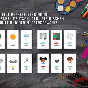 XXL German as a Second Language (DaZ) Flashcard Set - German - Russian | 290+ Vocabulary Words incl. Pronunciation | Primary School, Montessori, Kindergarten | Language Development image 2