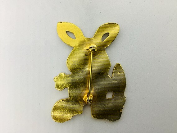White Glitter Rabbit Easter Pin, Easter Bunny Bro… - image 8