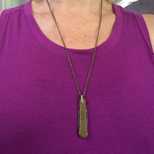 Vintage Brass Art Deco Pocket Knife Necklace with Brass Chain