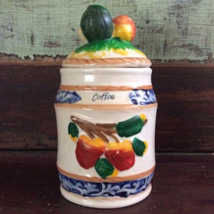 Small Vintage  Hand Painted Porcelain Coffee Container