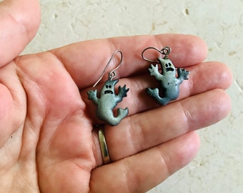 Halloween Ghost Lightweight Earrings with Glitter / Halloween Earrings / Halloween Jewelry