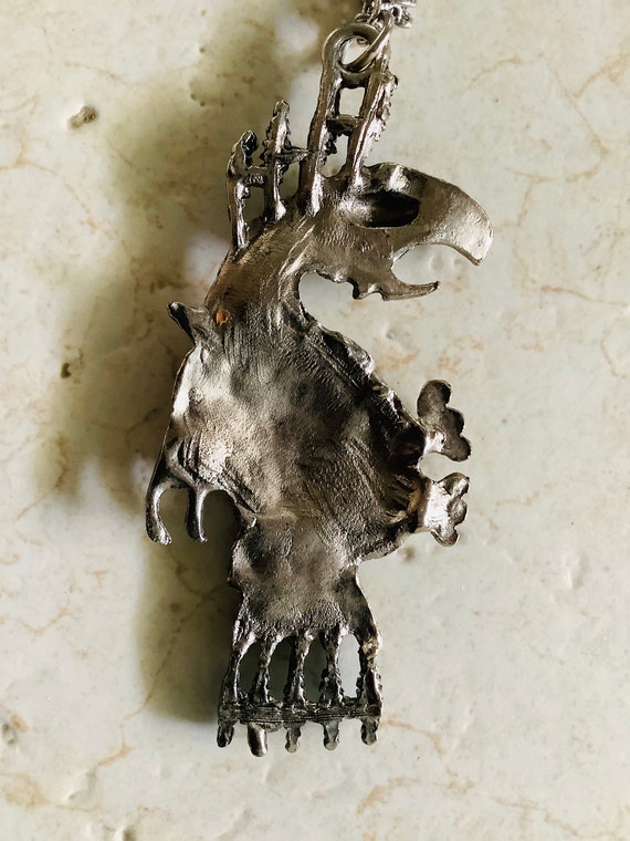 Vintage Phoenix / Eagle Bird Pendant Necklace / N… - image 5