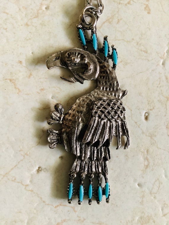 Vintage Phoenix / Eagle Bird Pendant Necklace / N… - image 4